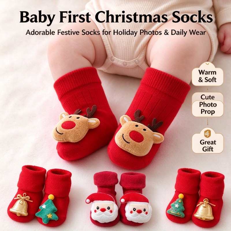 Unisex Baby Socks Non Slip - Kids Children Socks for Girls Boys